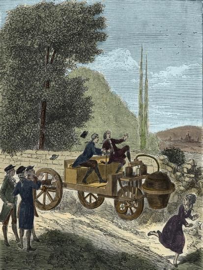 'Steam-Powered Car Invented by Nicolas Joseph Cugnot' Giclee Print ...