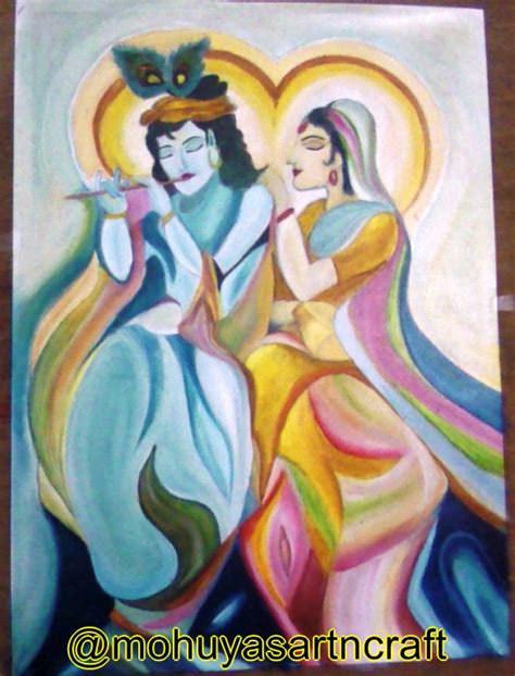 Mohuya Rout: Radha Krishna Oil Painting