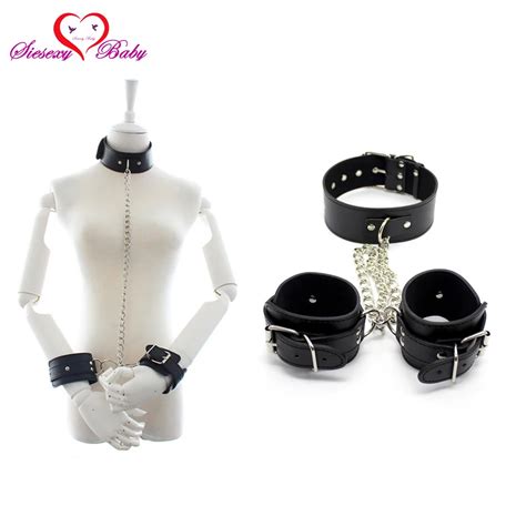 Bdsm Fetish Neck Restraints Collar Sex Handcuffs Bondage Restraint With