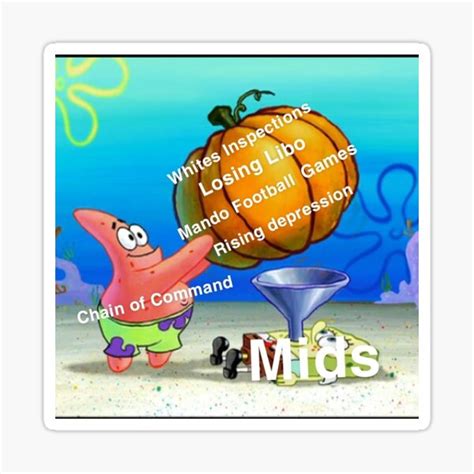 Usna Spongebob Pumpkin Meme Sticker For Sale By Catch22usna Redbubble