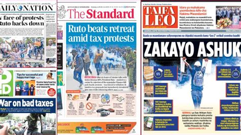 Kenyan Newspapers Review June 19 William Ruto Cushions Gachagua From