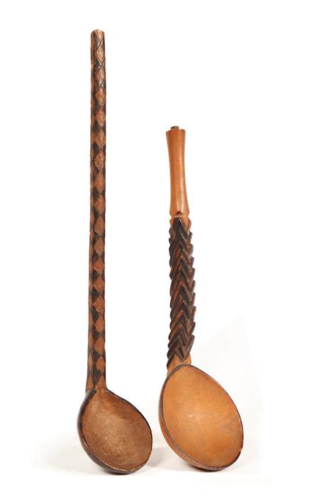 Bonhams Two North Nguni Zulu Ladles South Africa 34cm And 43cm Long