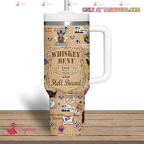 Hank Williams Jr Whiskey Bent And Hell Bound 40oz Tumbler With Handle