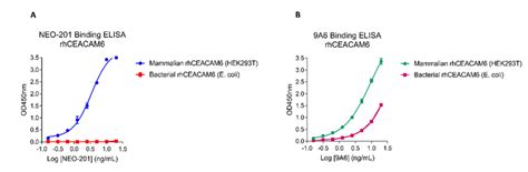 NEO 201 Binding To Mammalian RhCEACAM6 By ELISA HEK293T Mammalian