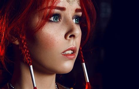 Wallpaper Face Freckles Braids Triss Merigold Triss Merigold Cd