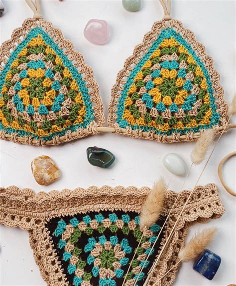 Pdf File For Crochet Pattern Granny Crochet Bikini Top Sizes Etsy