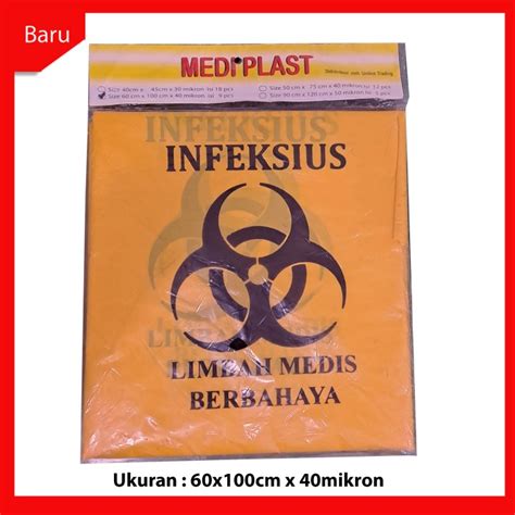 Jual Plastik Sampah Medis Logo Limbah Infeksius Berbahaya X Cm