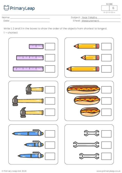 Numeracy Ordering Objects By Length Worksheet PrimaryLeap Co Uk