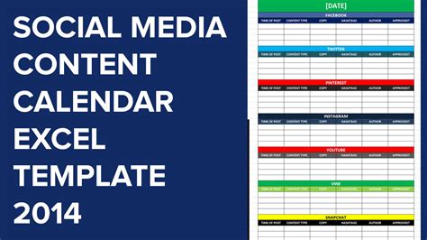 Social Media Calender Template Excel 2014 | Editorial Planner for ...