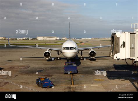 United Airlines Aircraft Pushing Back From Stand At The San Francisco