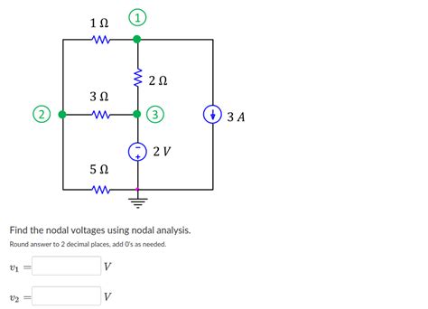 Solved Find The Nodal Voltages Using Nodal Analysis Find V Chegg