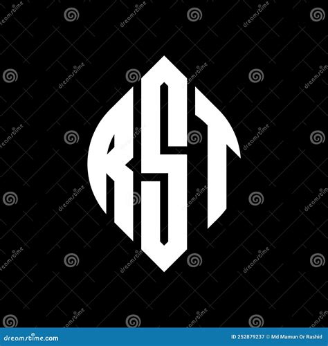 Rst Circle Letter Logo Design With Circle And Ellipse Shape Rst