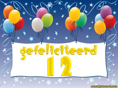 Jakosawi Gratis Wenskaarten E Cards 12 Jaar Spandoek