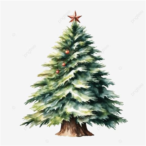 Minimalistic Transparent Christmas Tree Illustration, Minimalistic ...