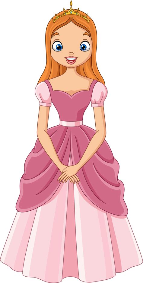 Cartoon Beautiful Princess In Pink Dress 7098178 Vector Art At Vecteezy