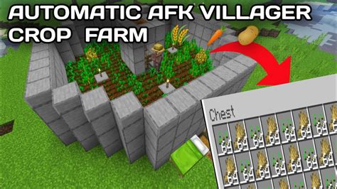 Automatic Afk Villager Crop Farm In Minecraft Pe Potato Wheat