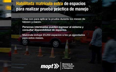 MOPT habilita espacios para prueba práctica de manejo Telediario Costa