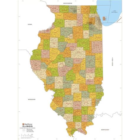 Illinois Zip Code Map With Counties Standard Stanfords