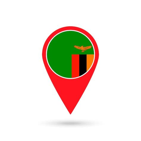 Puntero del mapa con país zambia bandera de zambia ilustración