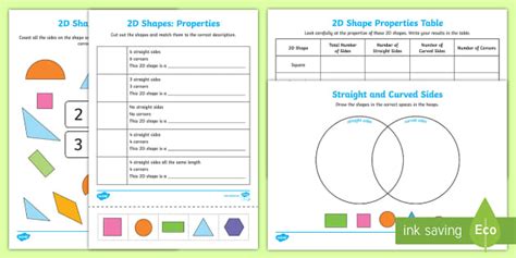 Properties Of 2d Shapes Worksheet Activity Sheets 2d