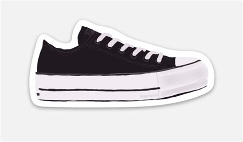 Converse Sneaker Sticker Black Converse Sticker Chuck Taylor Sticker