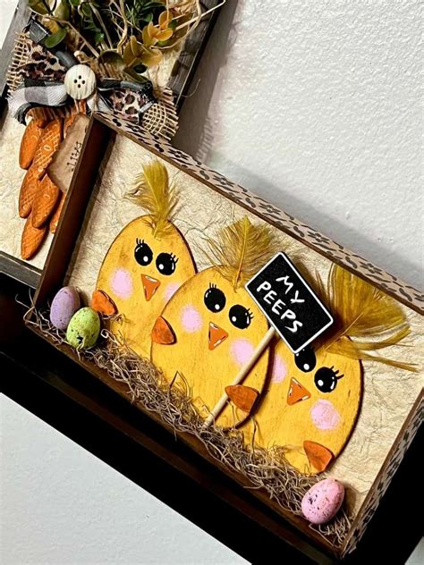 Wood Egg Chicks Shelf Sitter Manda Panda Projects