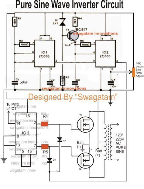12v To 220v Pure Sine Wave Inverter Circuit Diagram