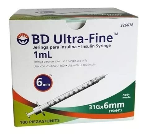 Jeringa Bd Ultra Fine Insulina Ml Gx Mm Caja Unidades Cuotas