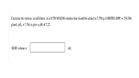 Solved Calculate The Volume In Milliliters Of A M Chegg