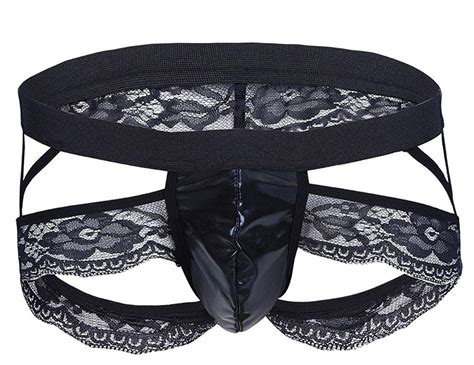 Lingerie Masculina De Couro Tr S Pontos De Renda Sexy Shopee Brasil