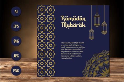 Ramadan Mubarak Greeting Card Graphic by sabavector · Creative Fabrica