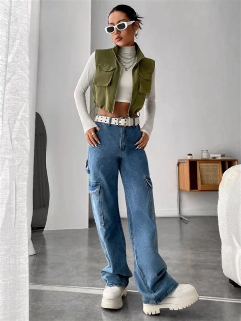 Como Combinar Chaleco Verde Militar Outfit Para Mujer 2024 Muy Trendy