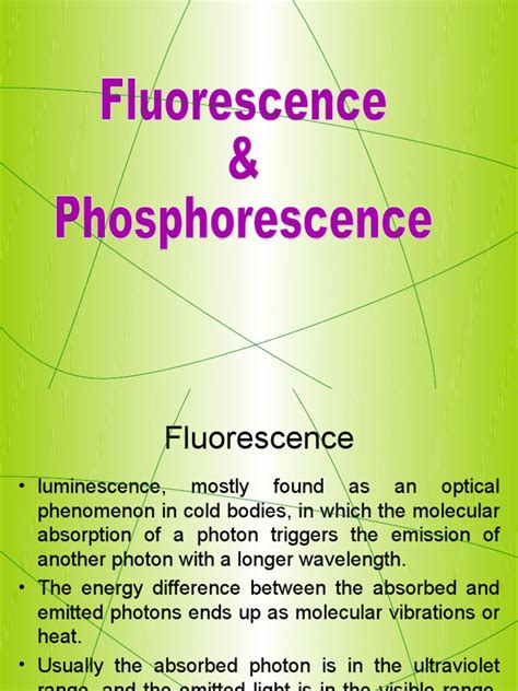 Fluorescence And Phosphorescence Fluorescence Chemistry