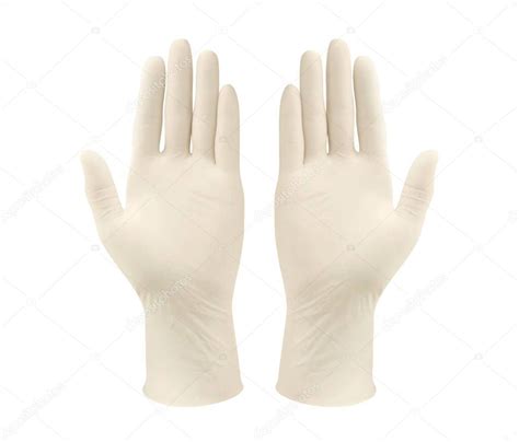 Guantes M Dicos Quir Rgicos Blancos Aislados Sobre Fondo Blanco Con Las