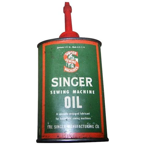 collectible vintage singer sewing machine oil advertising tin litho