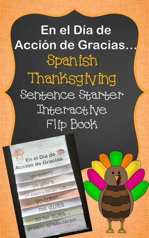 Thanksgiving Spanish Activity Writing And Drawing Flip Book Teaching