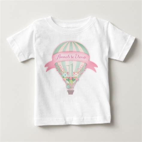 Gc Hot Air Balloon First Birthday Tee Zazzle