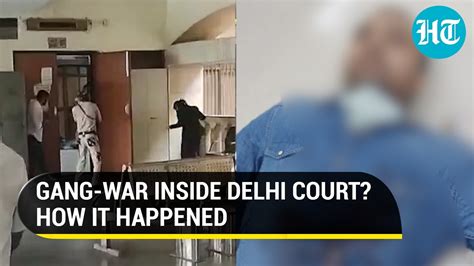 Watch Shootout Inside Delhi Court Gunshots Heard Gangster Jitender