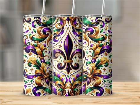 Mardi Gras Tumbler Wrap Mardi Gras Png Oz Tumbler Sublimation Wraps