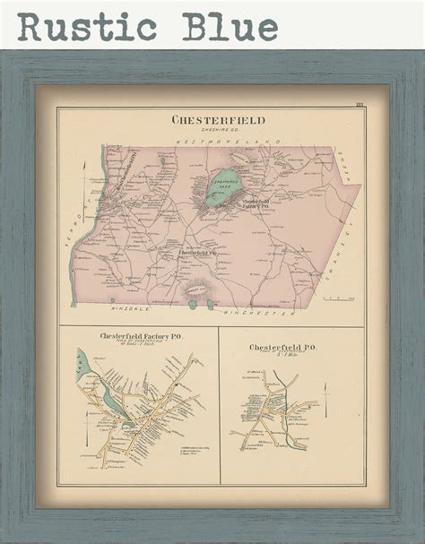 CHESTERFIELD, New Hampshire 1892 Map, Replica or genuine ORIGINAL