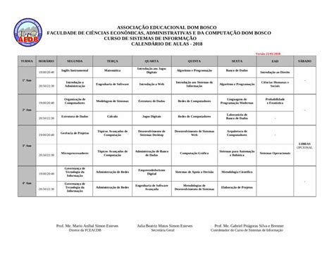 Pdf Calend Rio De Aula Sistemas Aedb Brrio De Aula Sistemas Pdf