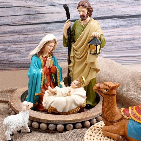 Amazon Barydat Pcs Christmas Nativity Set Figurine Inch