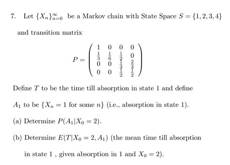 Solved Let Xn N O Be A Markov Chain With State Space S Chegg