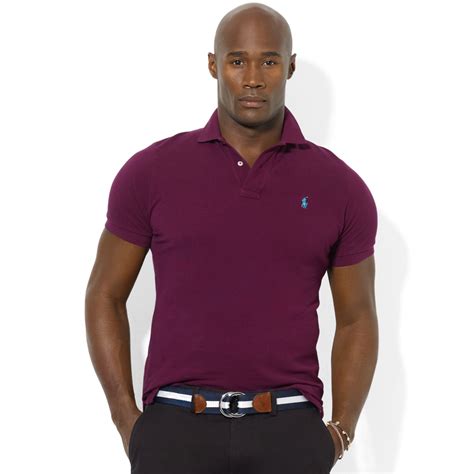 Lyst Ralph Lauren Classic Fit Short Sleeve Cotton Mesh Polo In Purple