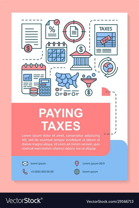 Paying Taxes Poster Template Layout Finance Vector Image