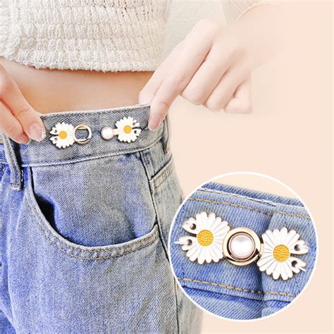 Adjustable Waist Buckle Extender Set Waist Button Stud Metal Disc