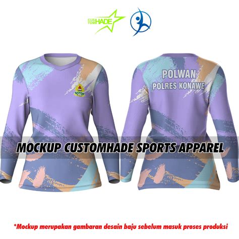 Jual Kaos Jersey Badminton Wanita Lengan Panjang Motif Printing Custom