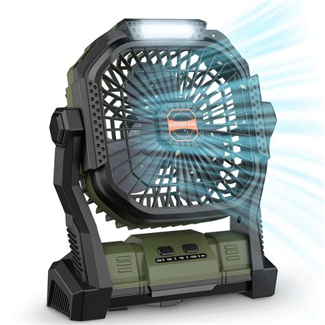 Buy Portable Camping Fan With Led Lantern Hrs Rechargeable Battery