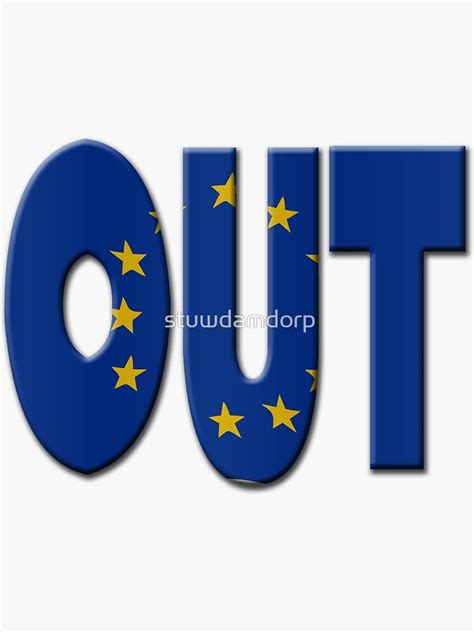 British In Out EU Referendum OUT With European Union Flag Sticker