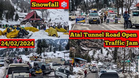 Manali Snowfall Today Snowfall In Manali Atal Tunnel Road Open